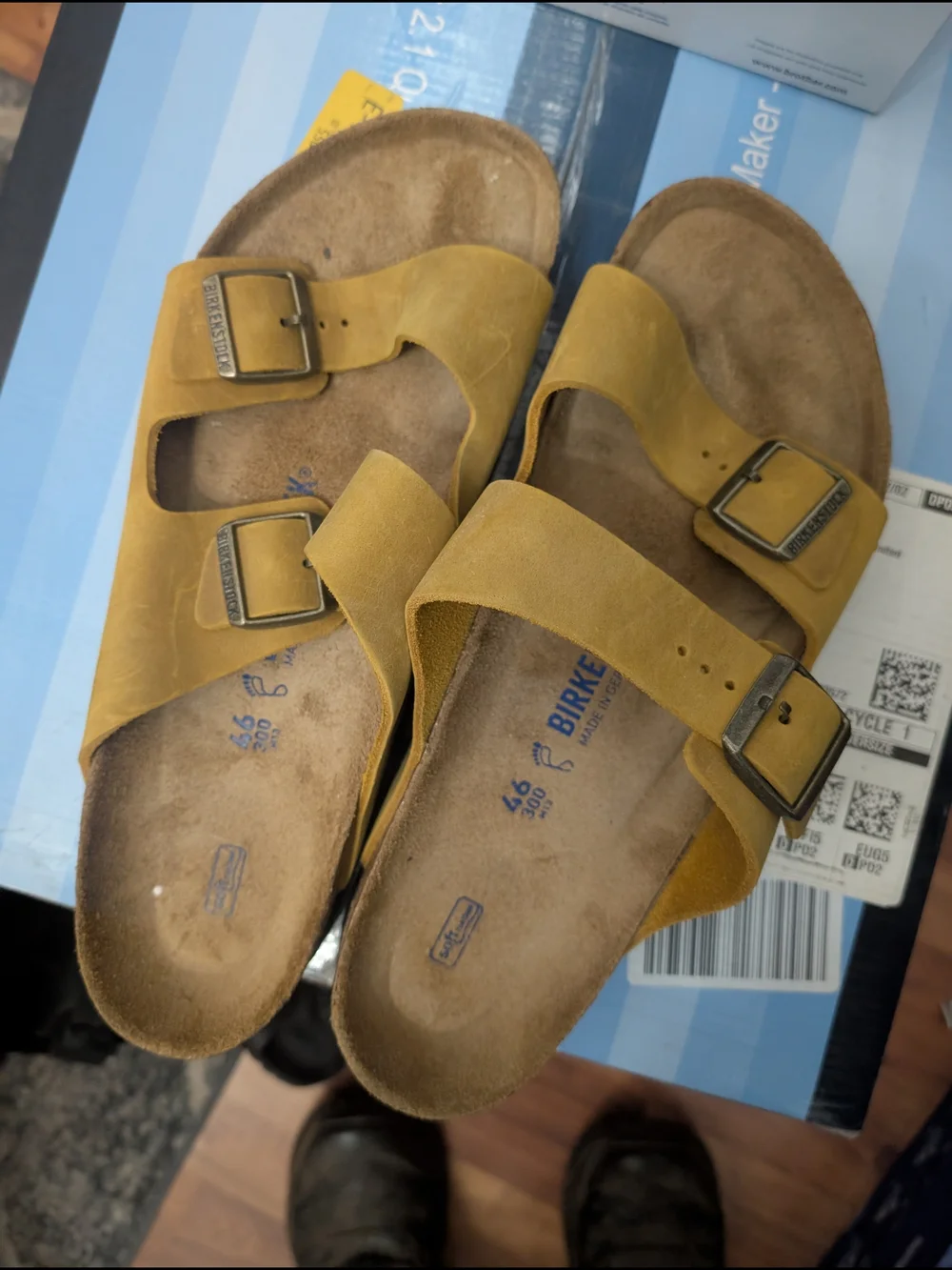Men's Birkenstock Sandals Size 14 Brand New. Yellow & Tan True Colors SZ 46